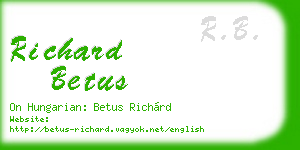 richard betus business card